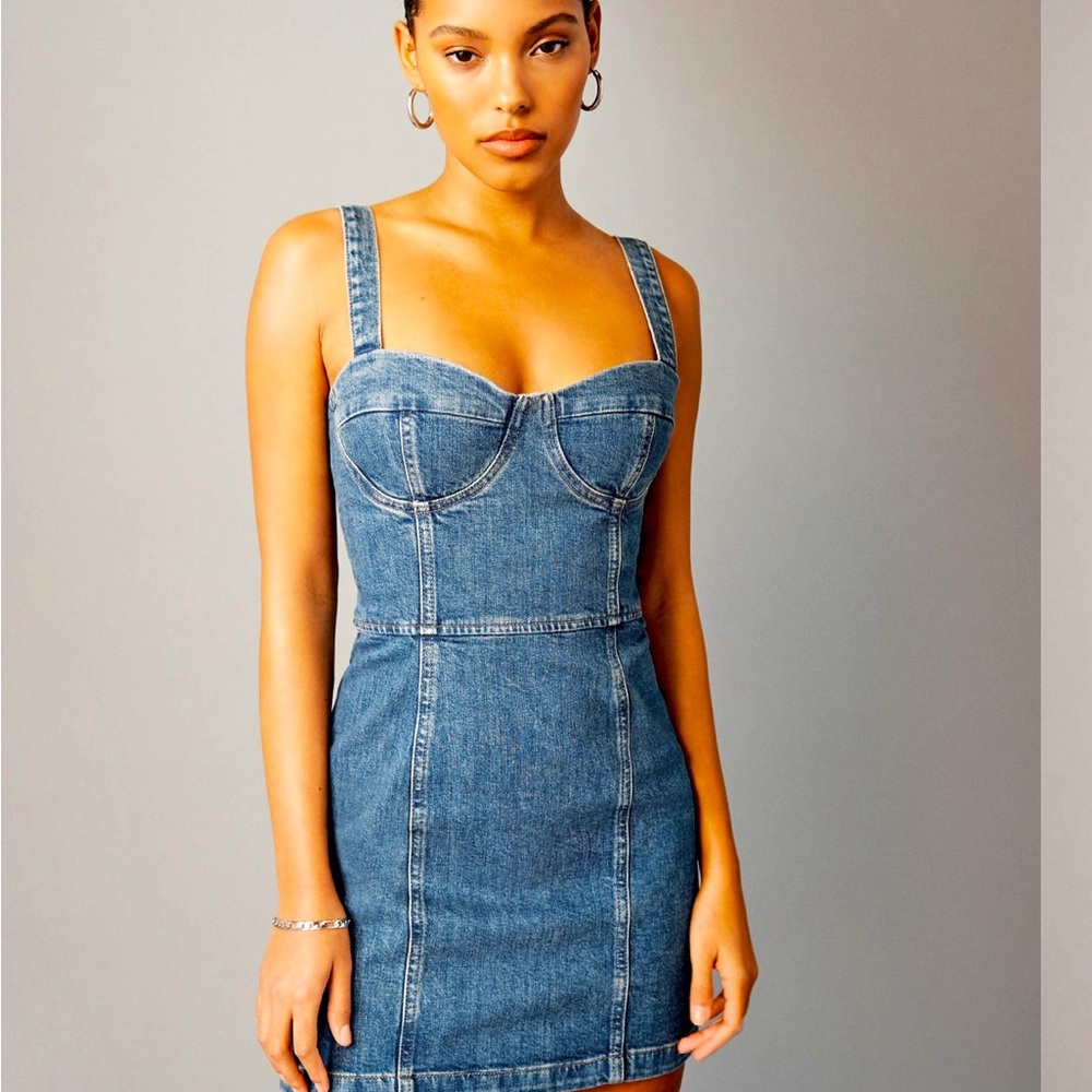 Nikki Bustier Denim Mini Dress